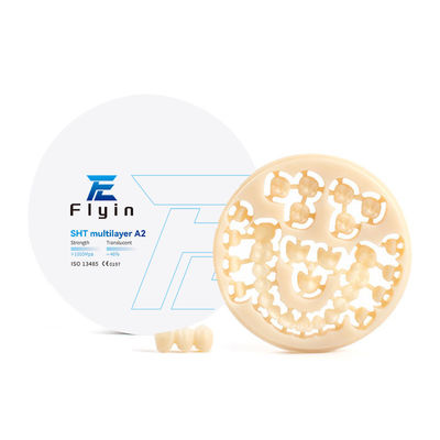 ห้องปฏิบัติการฟัน CAD CAM SHT หลายชั้น Zirconia เซรามิก บล็อก ขาว Open System 98mm