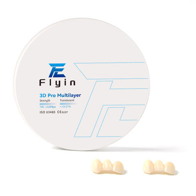 ฟัน 3D โปรหลายชั้น Zirconia Cad Cam บล็อกสําหรับเครื่องจักร Zirconia 5 ปี MFDS ชั้น II